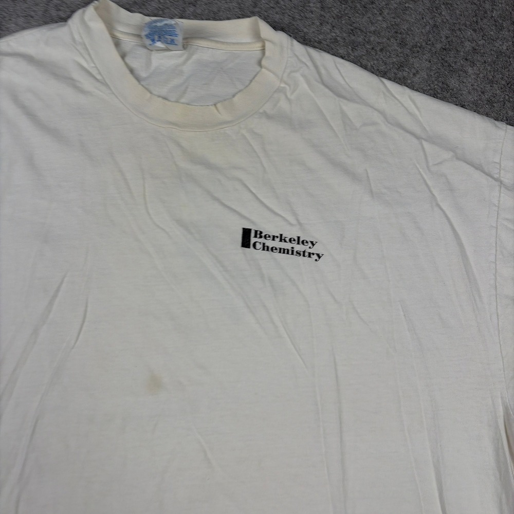 90s Berkeley Chemistry T-Shirt Mens XXL White Vintage Retro Distressed Thrashed - Picture 5 of 16